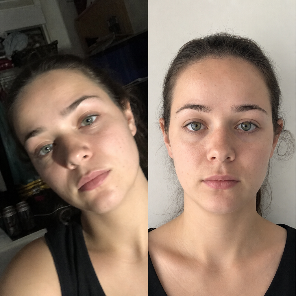 Blurry selfie → clear analysis-ready portrait